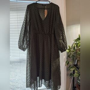 BloomChic Olive Green Lace Dress